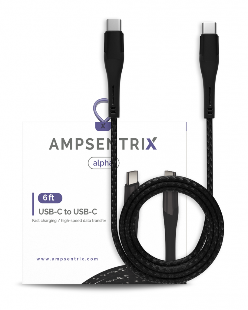 USB Type C To USB Type C Cable (AmpSentrix) (Alpha) (Black)