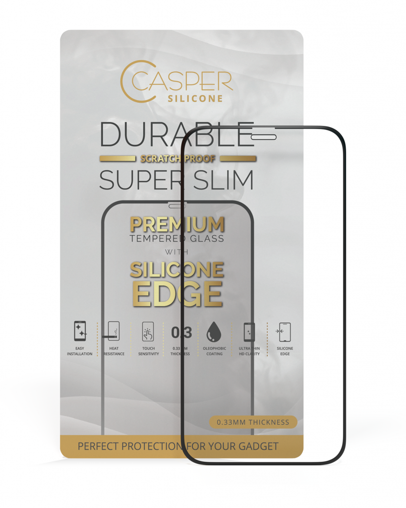 Casper Silicone Tempered Glass For iPhone 12 Mini (Retail Pack) (Clear)