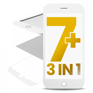 3 in 1 (Glass With OCA Pre-Installed + Frame) For iPhone 7 Plus (OCA Master) (2 Pack) (White)