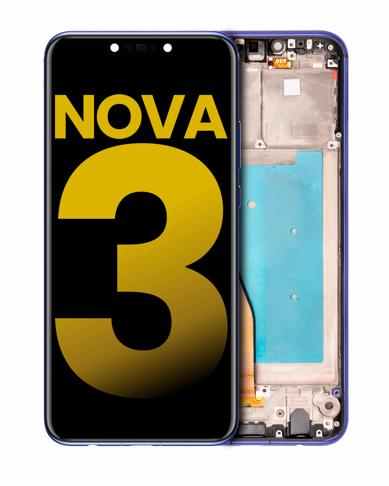 LCD Assembly With Frame For Huawei Nova 3 (Refurbished) (Iris Purple)