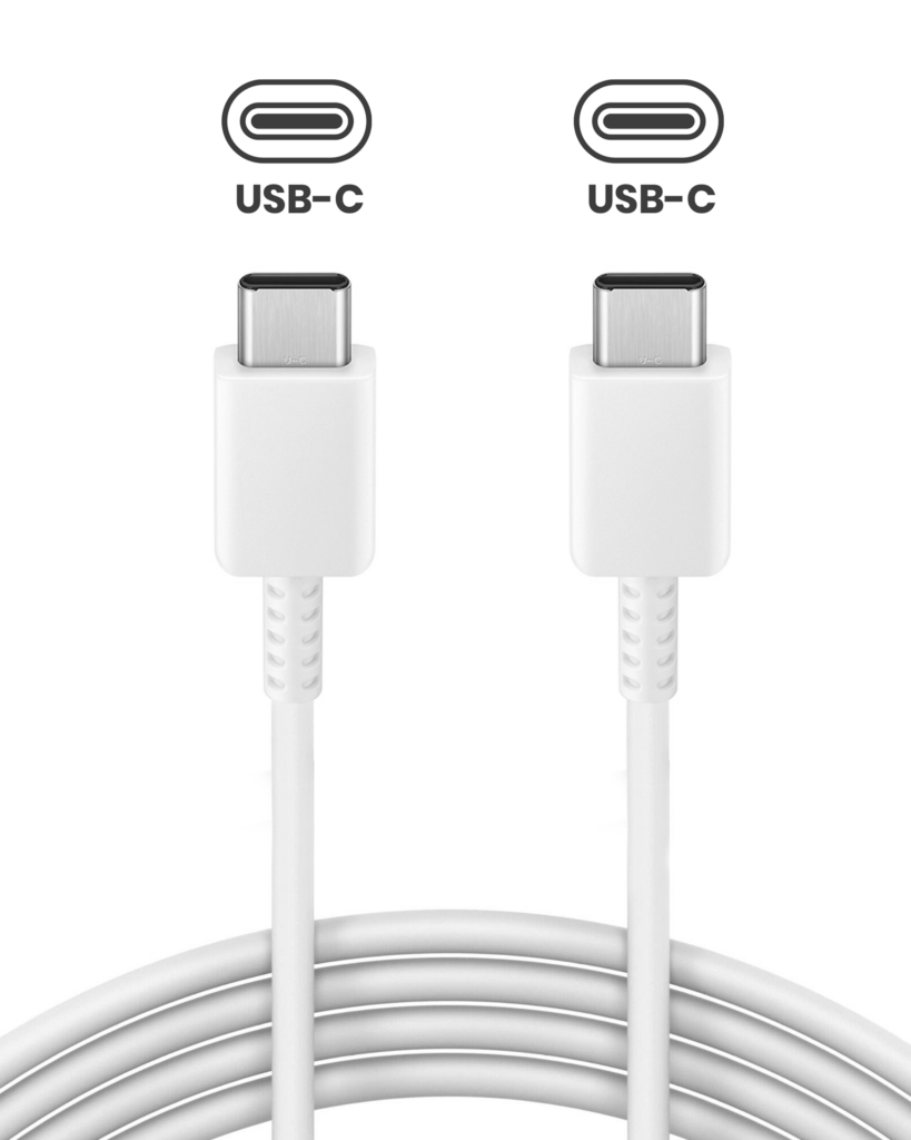 USB-C to C Cable For Samsung (1 m / 3 ft) (OEM Grade New) (Bulk Packaging) (50 Pack) (White)