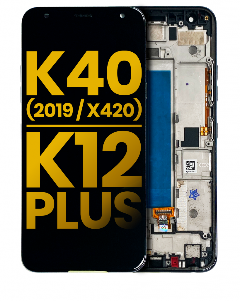 LCD Assembly With Frame For LG K40 (2019 / X420) / K12 Plus (Refurbished) (Gray)