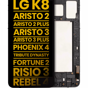 LCD Assembly With Frame For LG K8 (X210 / 2018) / Aristo 2 / Aristo 2 Plus / Aristo 3 / Aristo 3 Plus / Phoenix 4 / Tribute Dynasty / Empire / Fortune 2 / Risio 3 / Rebel 4 (Refurbished) (Black)