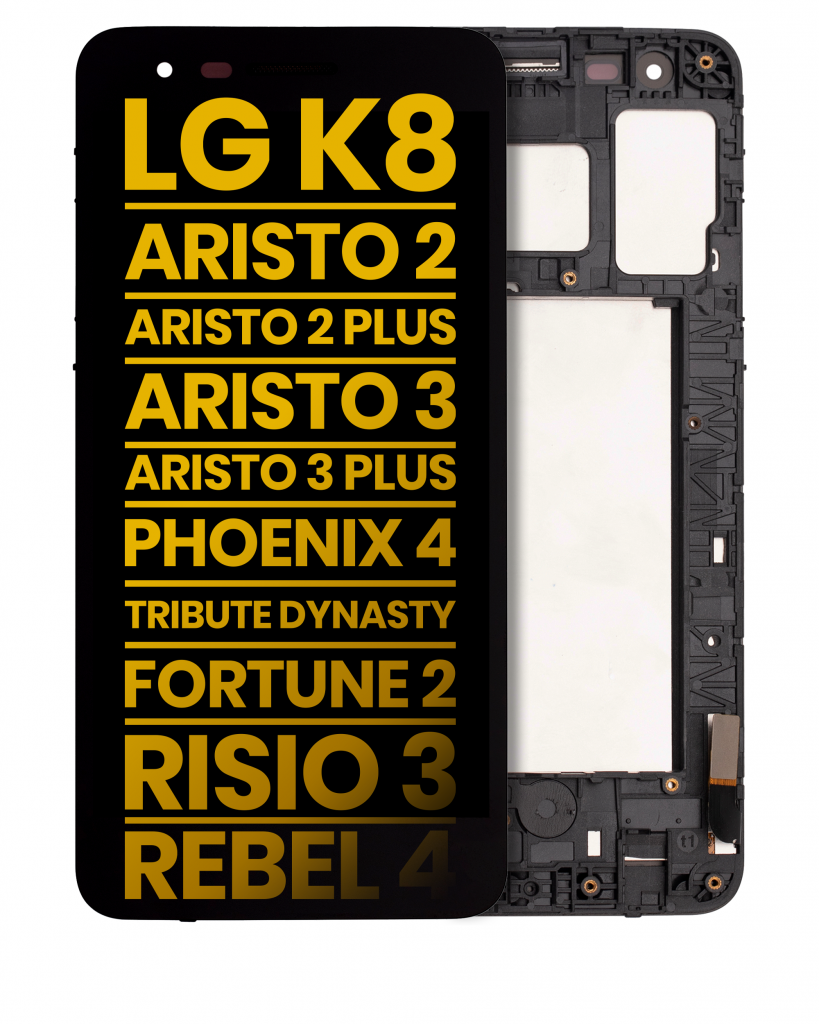 LCD Assembly With Frame For LG K8 (X210 / 2018) / Aristo 2 / Aristo 2 Plus / Aristo 3 / Aristo 3 Plus / Phoenix 4 / Tribute Dynasty / Empire / Fortune 2 / Risio 3 / Rebel 4 (Refurbished) (Black)