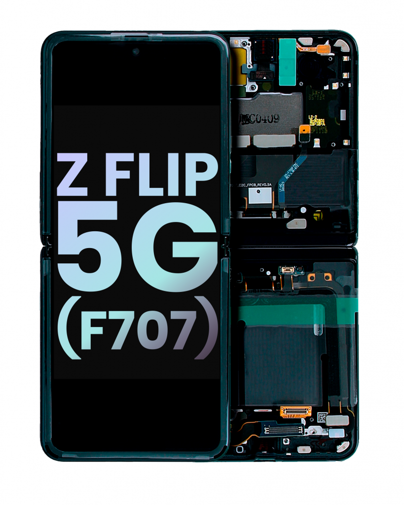 Inner OLED Assembly With Frame For Samsung Galaxy Z Flip 5G (F707) (Service Pack) (Mystic Gray)