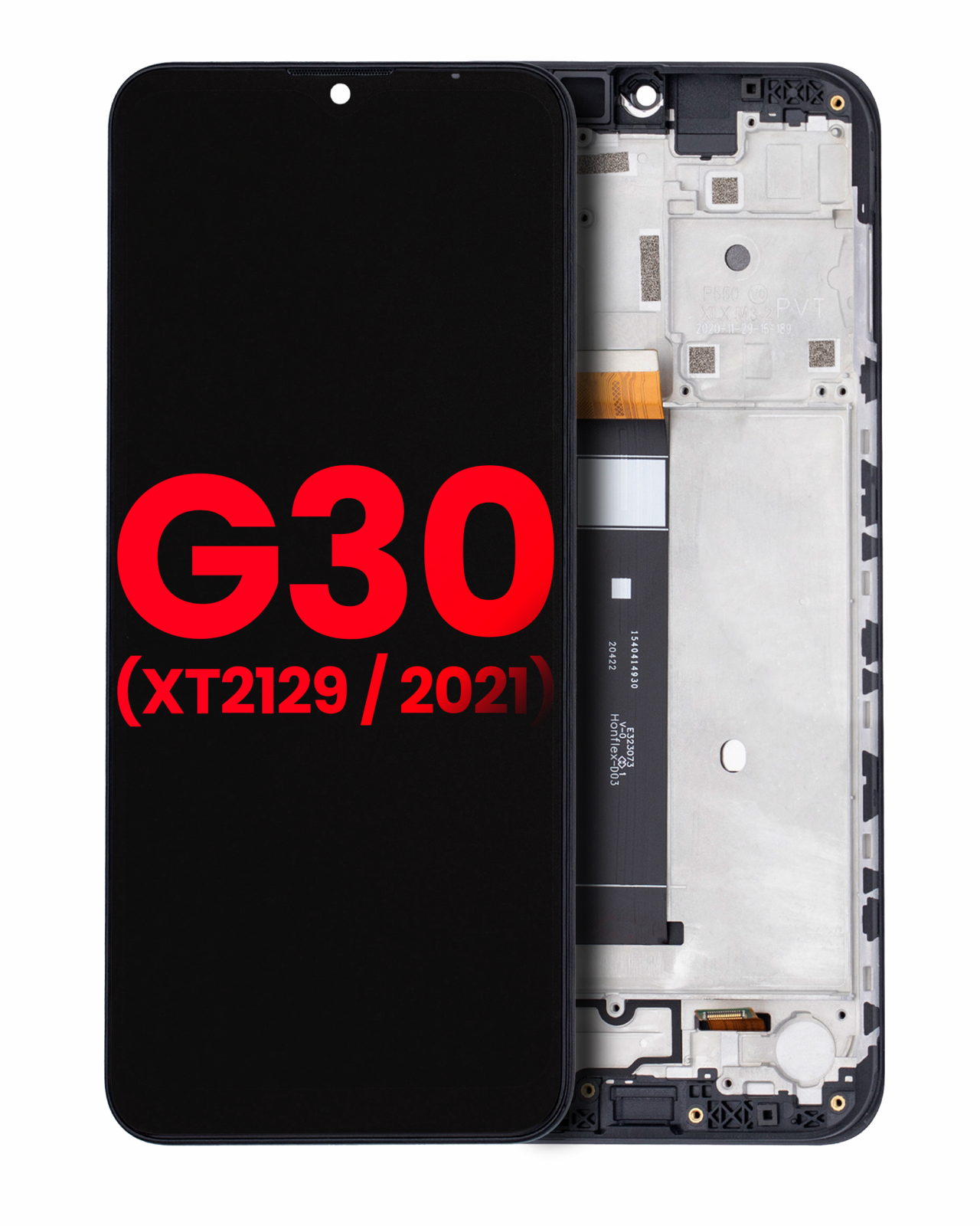 LCD Assembly With Frame For Motorola Moto G30 (XT2129 / 2021) (Aftermarket Plus) (Phantom Black)
