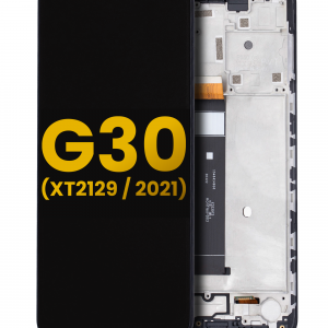 LCD Assembly With Frame For Motorola Moto G30 (XT2129 / 2021) (Refurbished) (Phantom Black)
