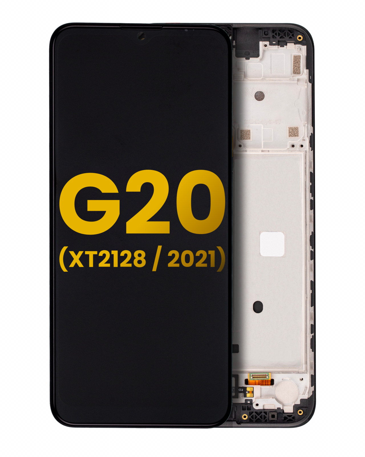 LCD Assembly With Frame For Motorola Moto G20 (XT2128 / 2021) (Refurbished) (Black)
