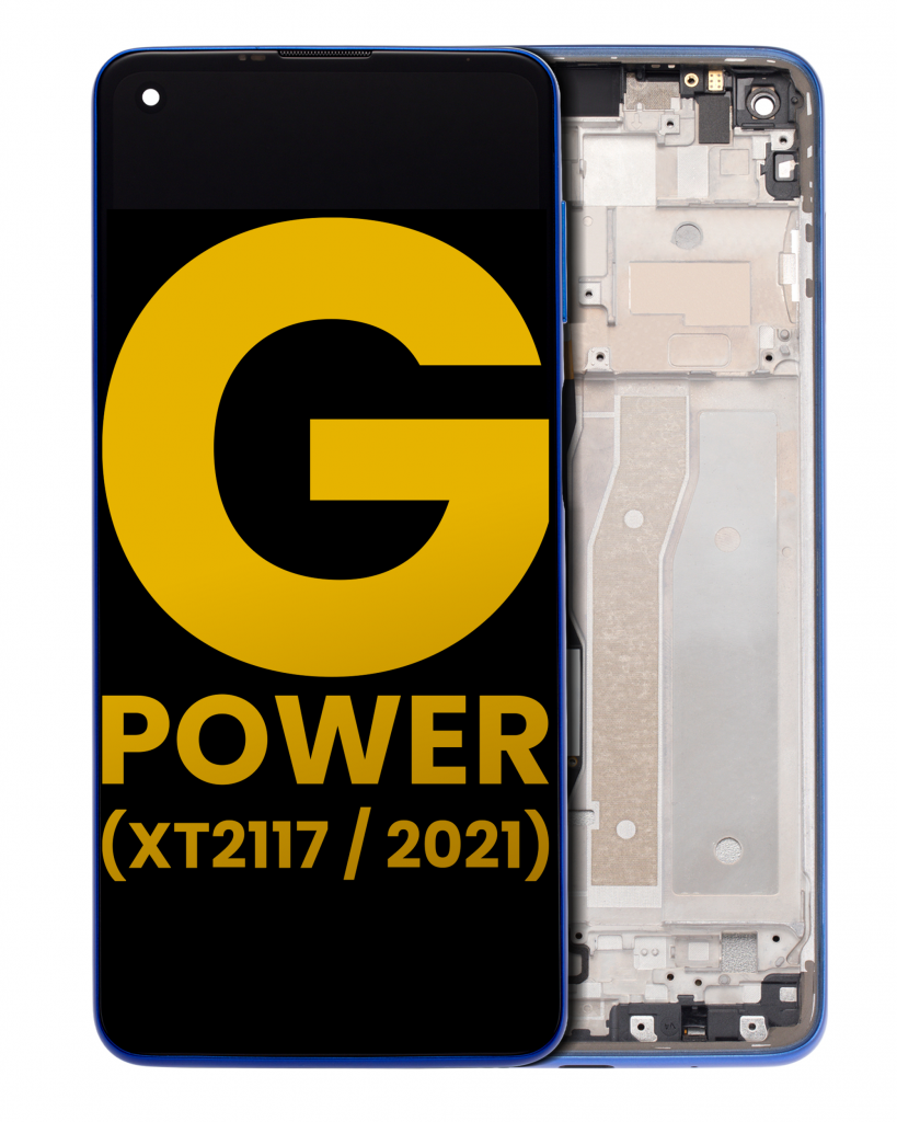 LCD Assembly With Frame For Motorola Moto G Power (XT2117 / 2021) (Refurbished) (Blue)