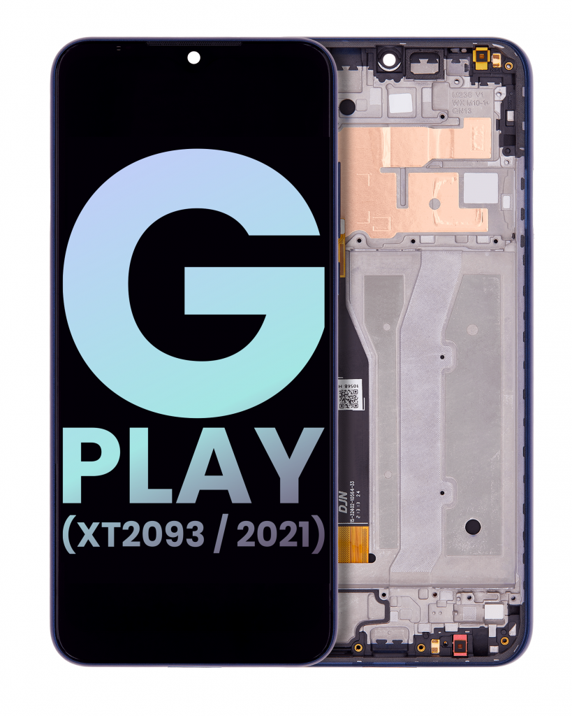 LCD Assembly With Frame For Motorola Moto G Play (XT2093 / 2021) (Genuine OEM) (Misty Blue)