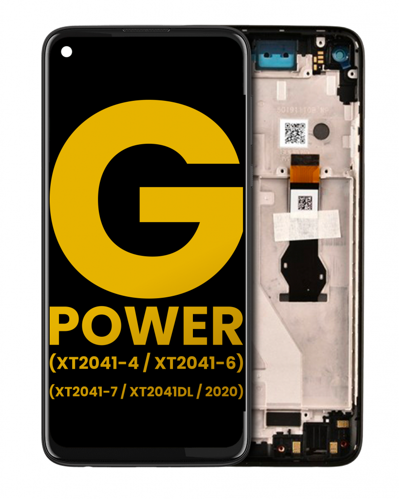 LCD Assembly With Frame For Motorola Moto G Power (XT2041-4 / XT2041-6 / XT2041-7 / XT2041DL / 2020) (Refurbished) (Smoke Black)