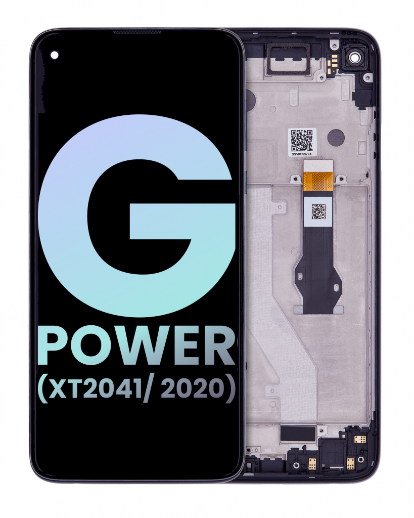 LCD Assembly With Frame For Motorola Moto G Power (XT2041/ 2020) (Genuine OEM) (Smoke Black)