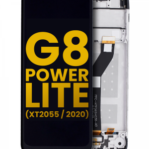LCD Assembly With Frame For Motorola Moto G8 Power Lite (XT2055 / 2020) (Refurbished) (Black)