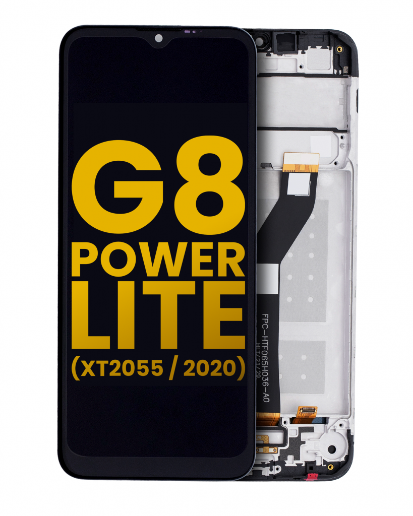 LCD Assembly With Frame For Motorola Moto G8 Power Lite (XT2055 / 2020) (Refurbished) (Black)