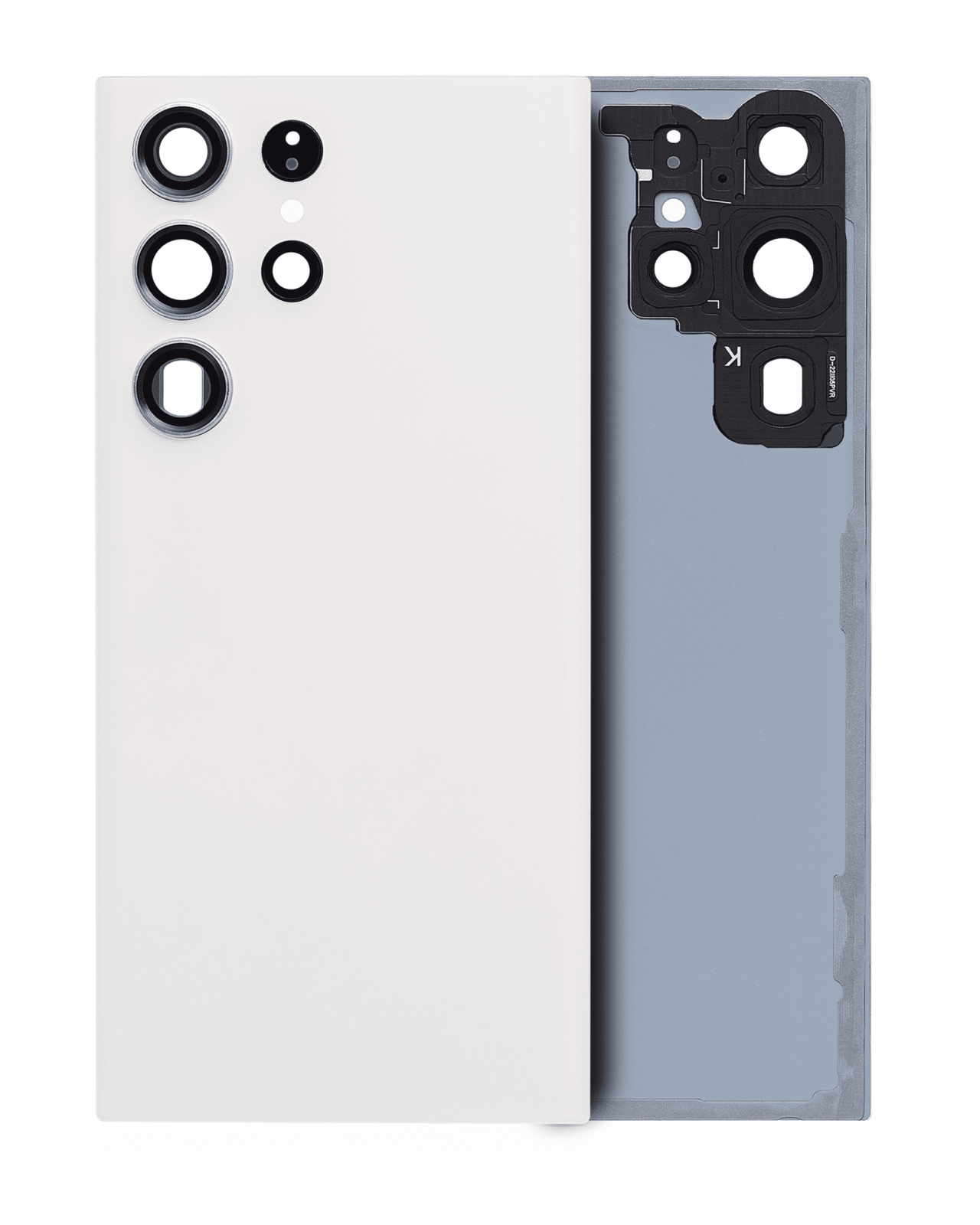 Back Cover Glass With Camera Lens For Samsung Galaxy S23 Ultra 5G (No Logo) (Aftermarket Plus) (Cream)