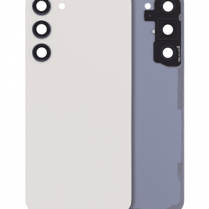 Back Cover Glass With Camera Lens For Samsung Galaxy S23 Plus 5G (No Logo) (Aftermarket Plus) (Cream)