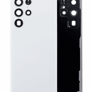 Back Cover Glass With Camera Lens For Samsung Galaxy S22 Ultra 5G (No Logo) (Aftermarket Plus) (White)
