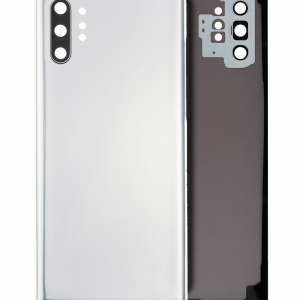 Back Cover Glass With Camera Lens For Samsung Galaxy Note 10 Plus / 5G (No Logo) (Aftermarket Plus) (Aura White)