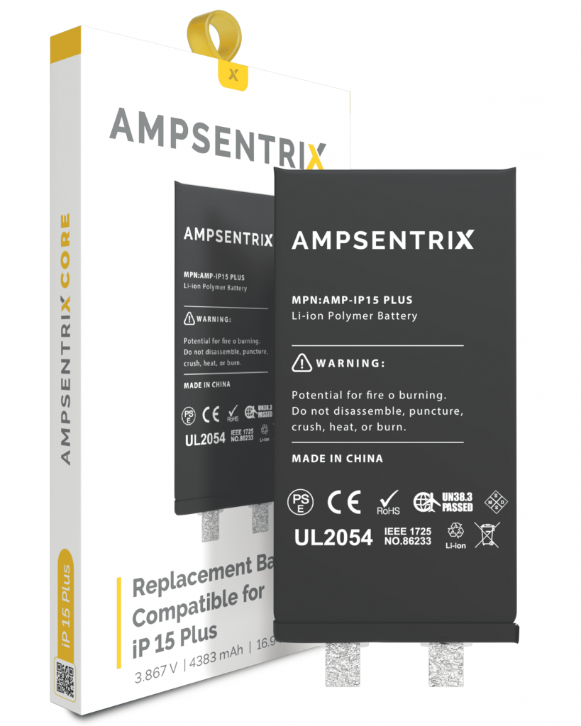 Replacement Battery Core For iPhone 15 Plus (Spot Welding Required) (AmpSentrix Core)