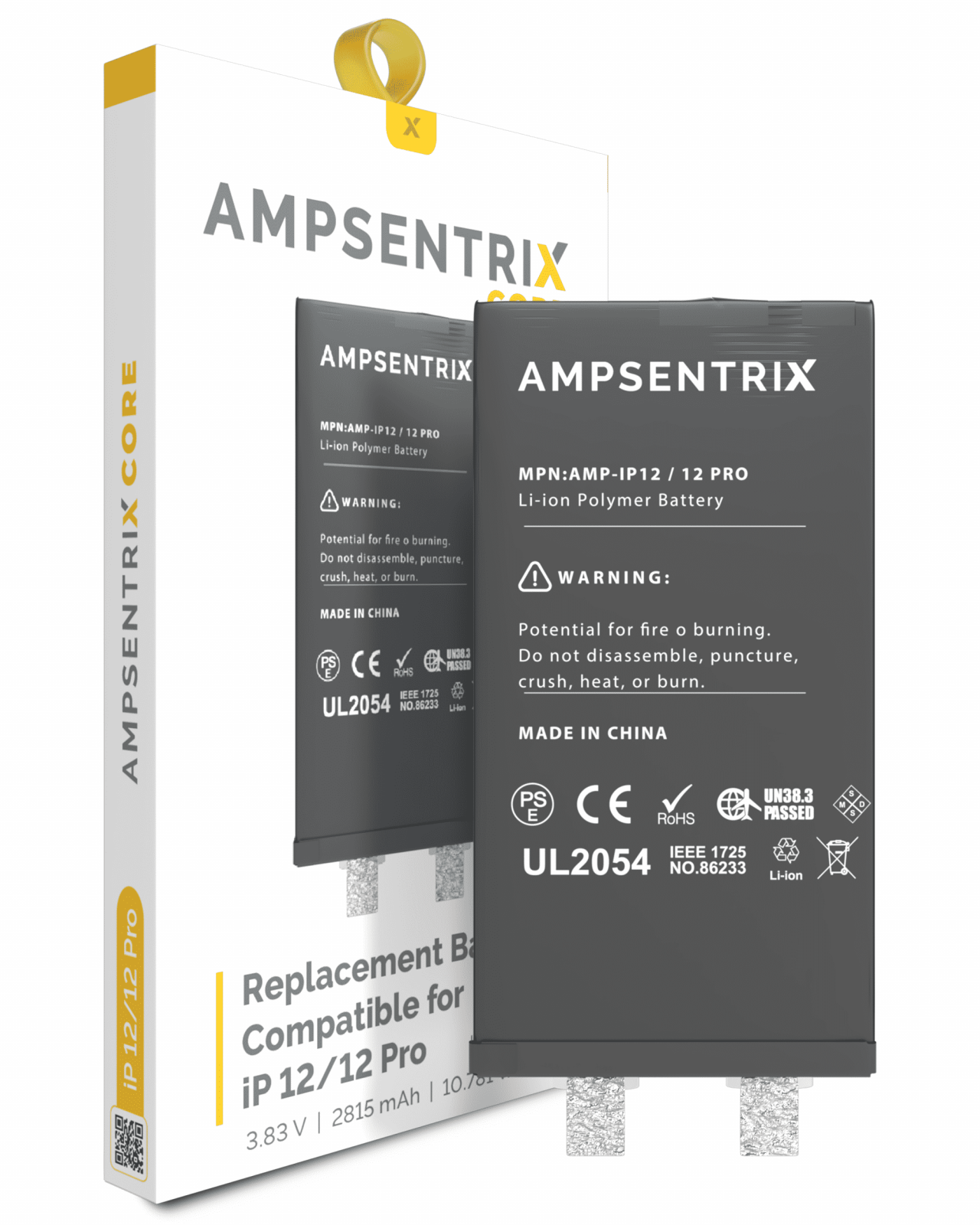 Replacement Battery Core For iPhone 12 / 12 Pro (Spot Welding Required) (AmpSentrix Core)