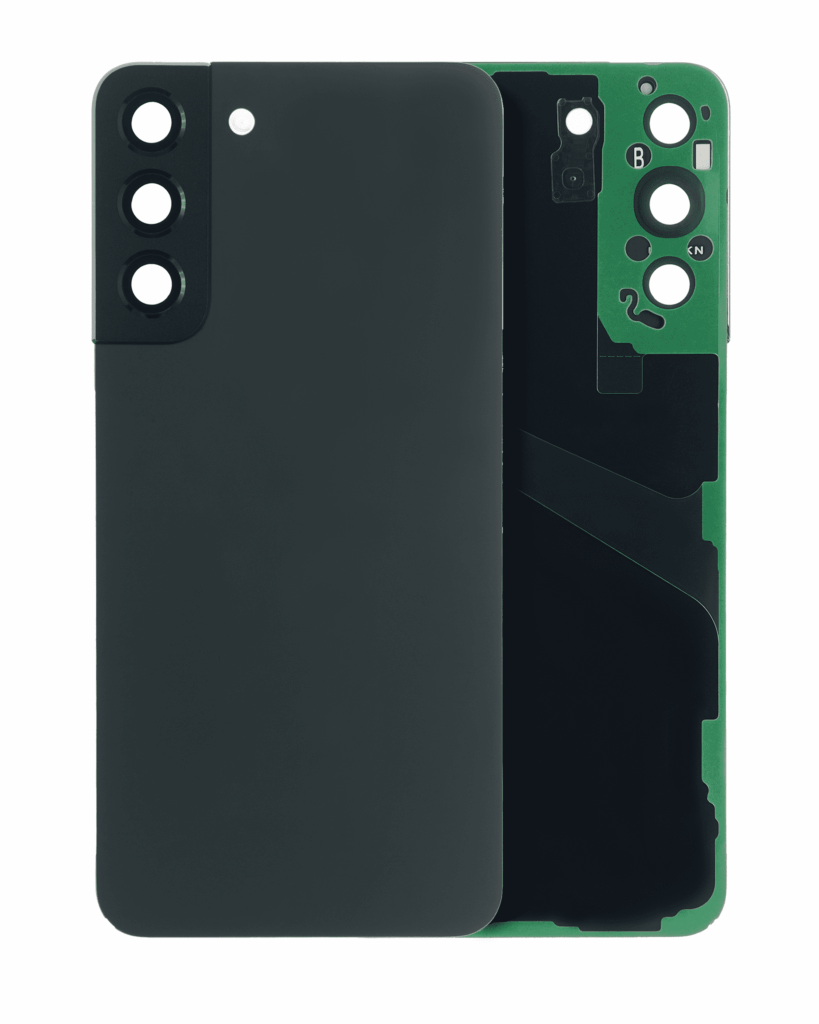 Back Cover Glass With Camera Lens For Samsung Galaxy S22 Plus 5G (No Logo) (Aftermarket Plus) (Phantom Black)