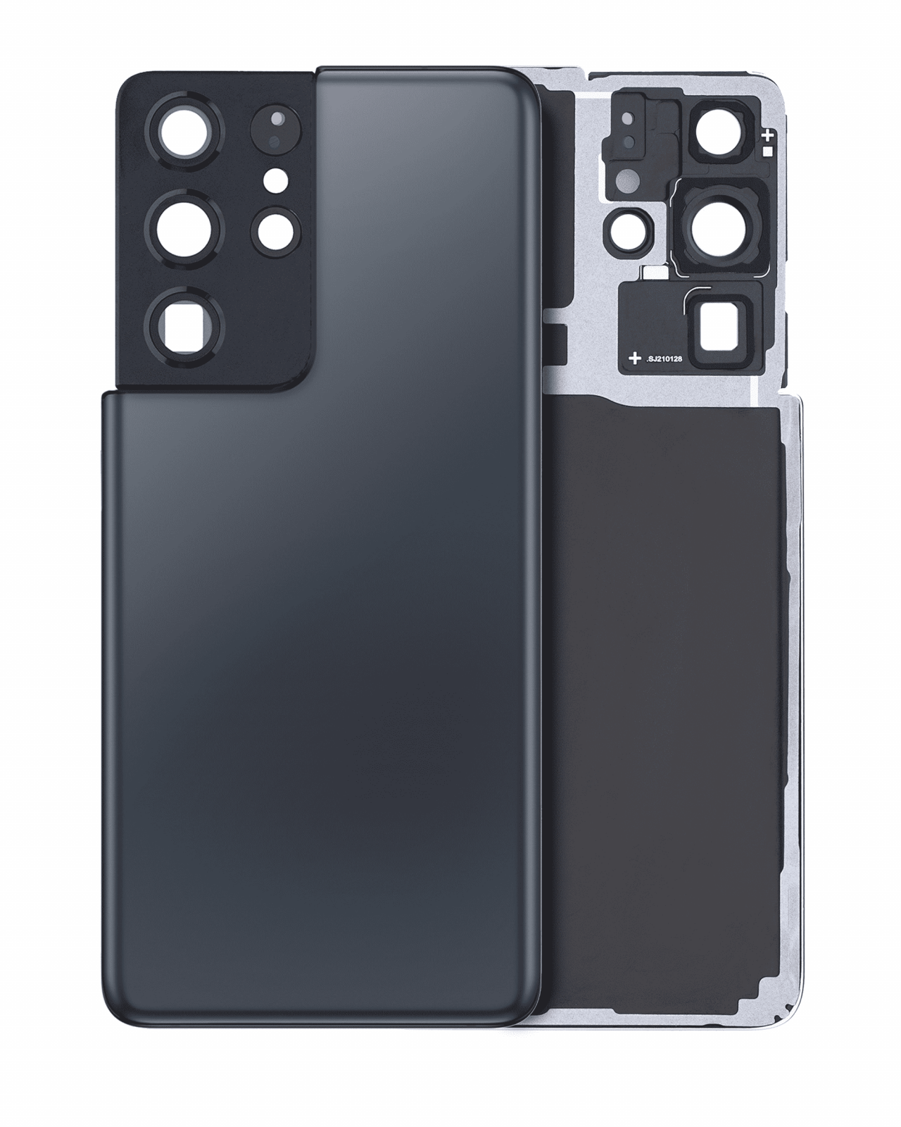 Back Cover Glass With Camera Lens For Samsung Galaxy S21 Ultra (No Logo) (Aftermarket Plus) (Phantom Navy)