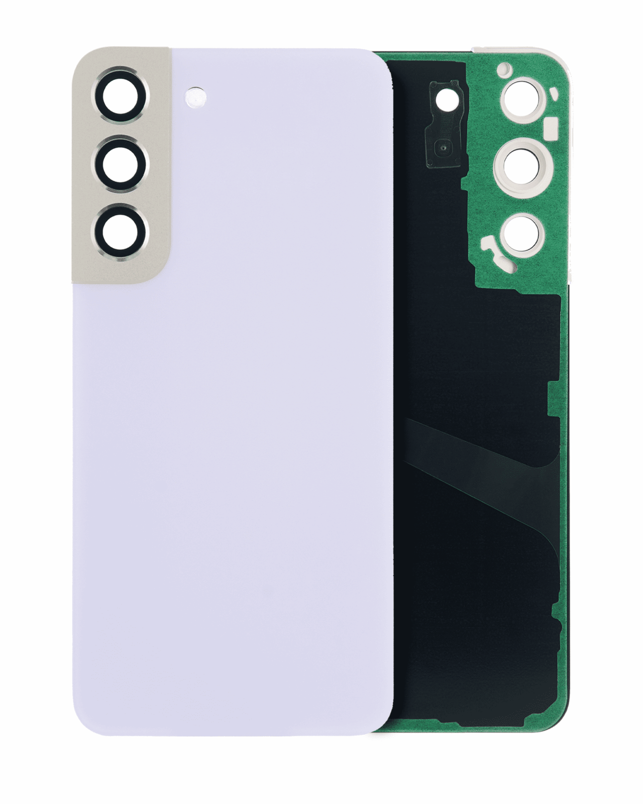 Back Cover Glass With Camera Lens For Samsung Galaxy S22 5G (No Logo) (Aftermarket Plus) (Violet)