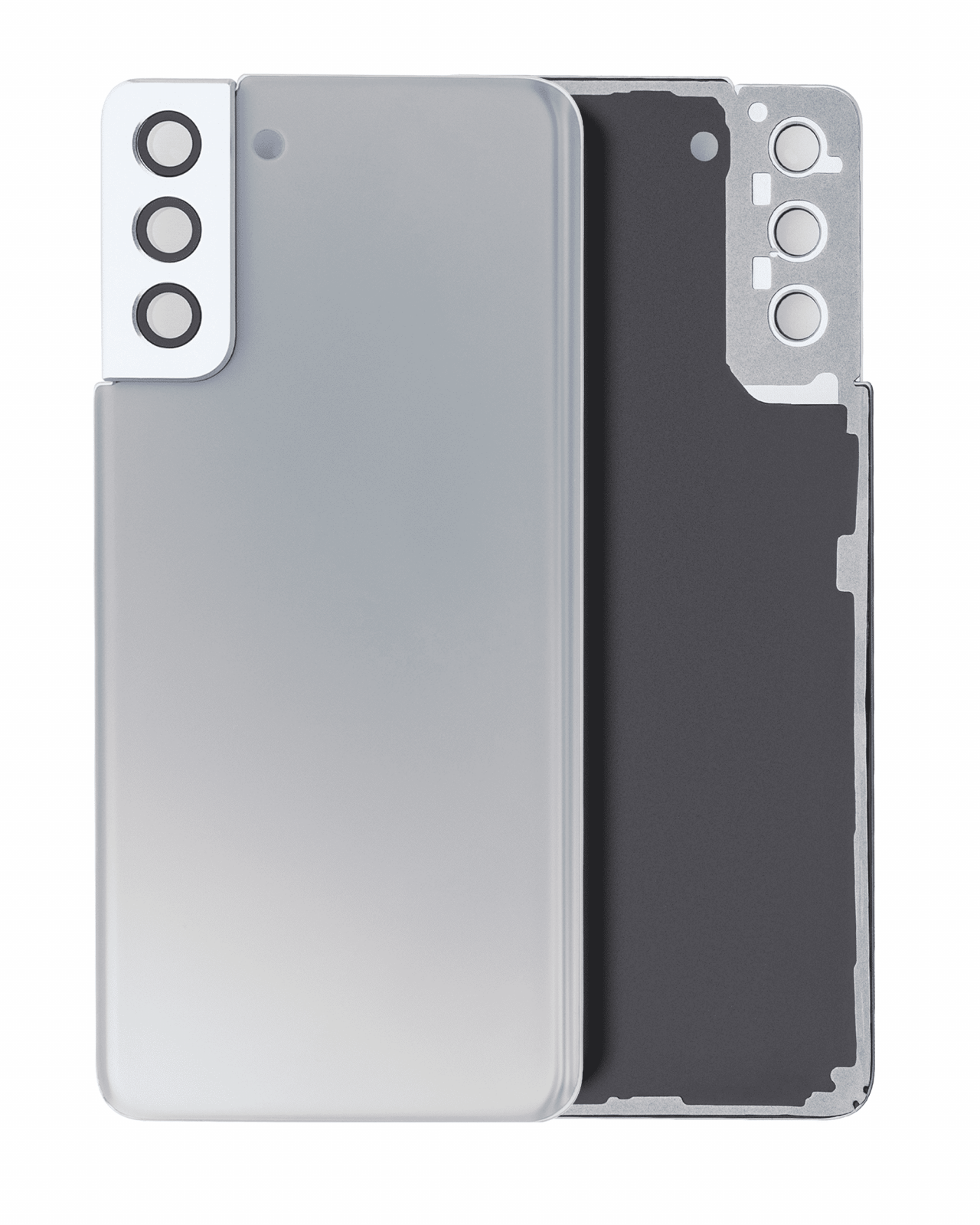 Back Cover Glass With Camera Lens For Samsung Galaxy S21 Plus (Service Pack) (Phantom Silver)