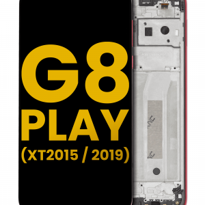 LCD Assembly With Frame For Motorola Moto G8 Play (XT2015 / 2019) (Refurbished) (Magenta Red)