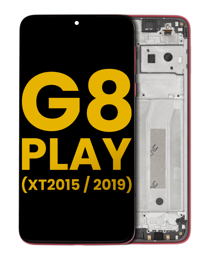 LCD Assembly With Frame For Motorola Moto G8 Play (XT2015 / 2019) (Refurbished) (Magenta Red)
