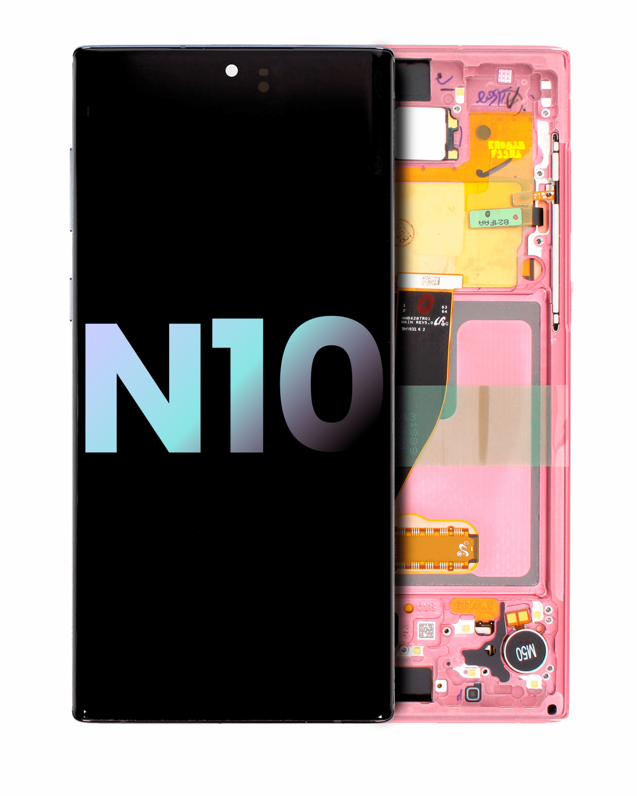 OLED Assembly With Frame For Samsung Galaxy Note 10 (Service Pack) (Aura Pink)