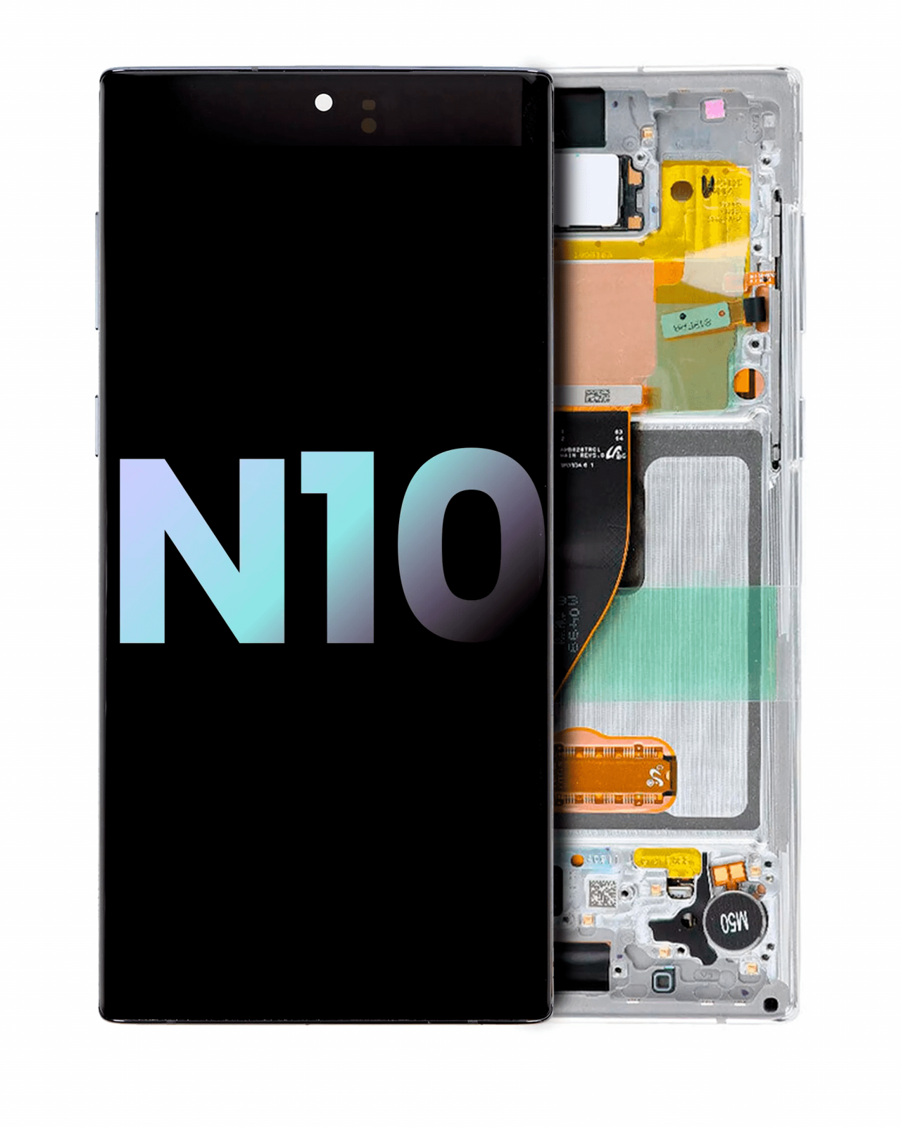 OLED Assembly With Frame For Samsung Galaxy Note 10 (Service Pack) (Aura White)
