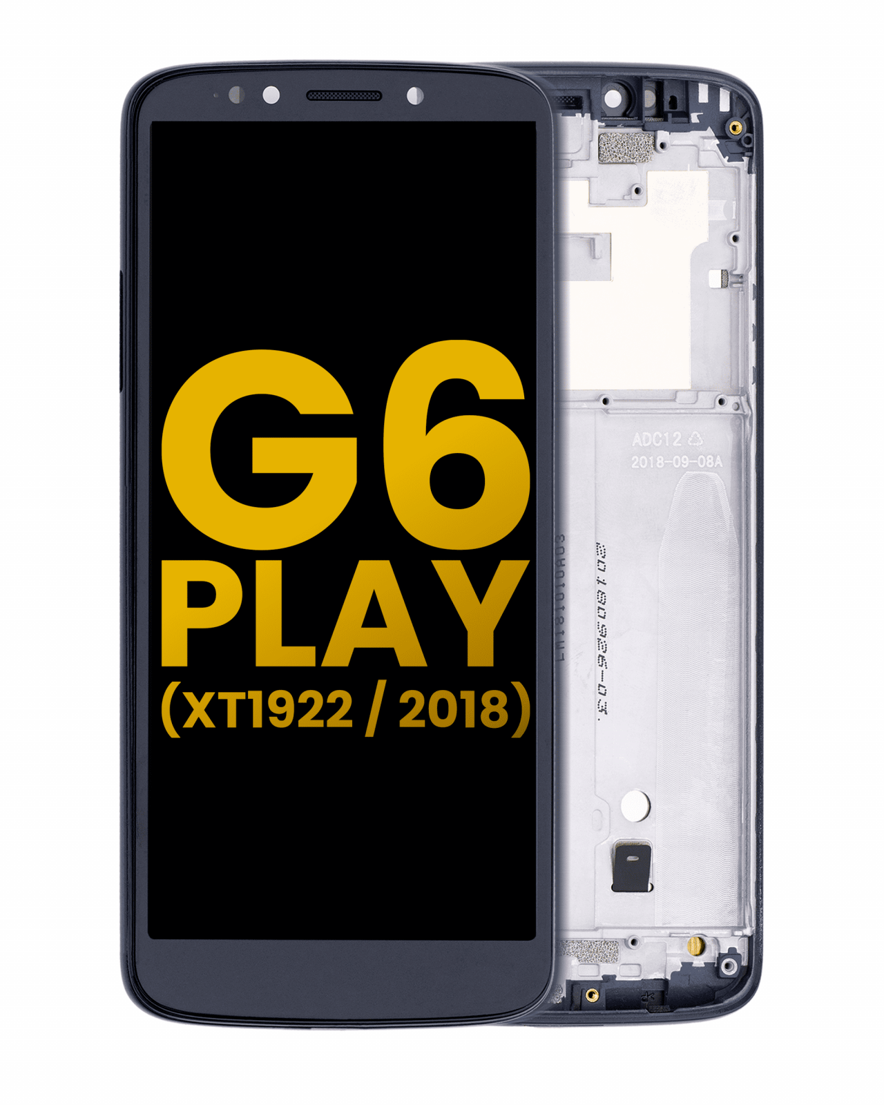 LCD Assembly With Frame For Motorola Moto G6 Play (XT1922 / 2018) (International Version) (Refurbished) (Black)