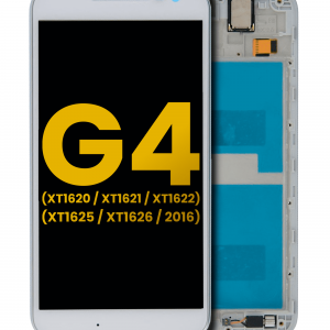 LCD Assembly With Frame For Motorola Moto G4 (XT1620 / XT1621 / XT1622 / XT1625 / XT1626 / 2016) (Refurbished) (White)
