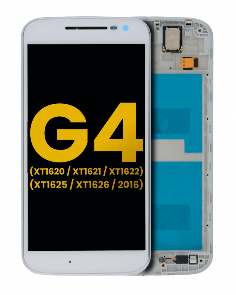 LCD Assembly With Frame For Motorola Moto G4 (XT1620 / XT1621 / XT1622 / XT1625 / XT1626 / 2016) (Refurbished) (White)