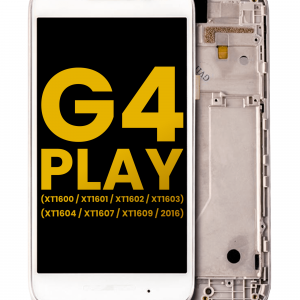 LCD Assembly With Frame For Motorola Moto G4 Play (XT1600 / XT1601 / XT1602 / XT1603 / XT1604 / XT1607 / XT1609 / 2016) (Refurbished) (White)
