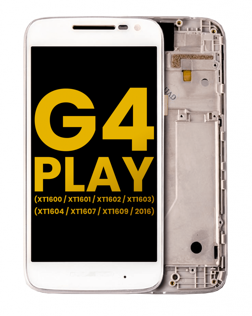 LCD Assembly With Frame For Motorola Moto G4 Play (XT1600 / XT1601 / XT1602 / XT1603 / XT1604 / XT1607 / XT1609 / 2016) (Refurbished) (White)