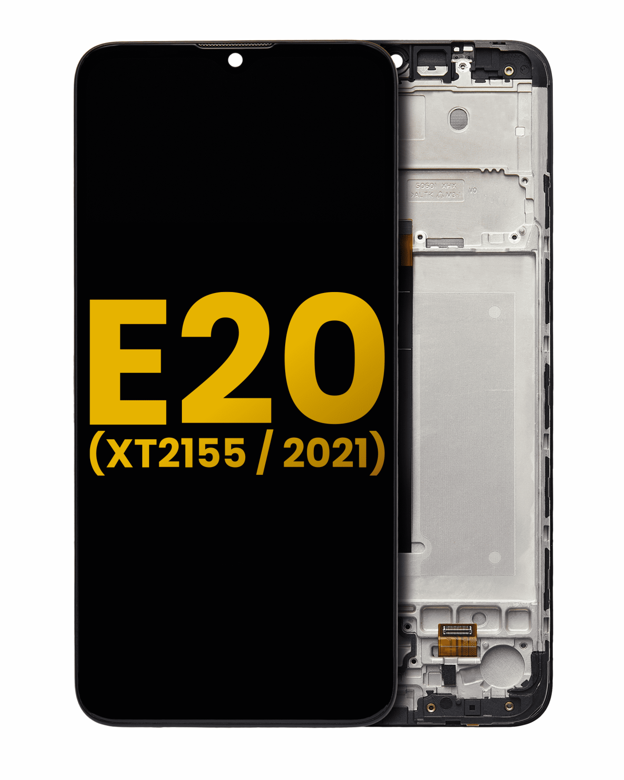 LCD Assembly With Frame For Motorola Moto E20 (XT2155 / 2021) (Refurbished) (Black)
