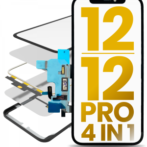 4 in 1 Short Flex (Digitizer Touch With Glass + OCA + Frame Pre-installed) For iPhone 12 / 12 Pro (OCA Master)
