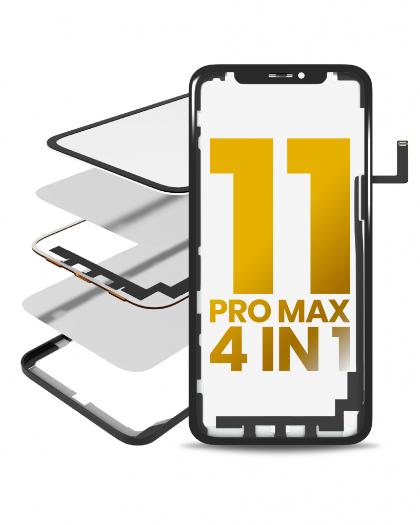 4 in 1 Long Flex (Digitizer Touch With Glass + OCA + Frame Pre-installed) For iPhone 11 Pro Max (OCA Master)