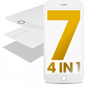 4 in 1 (Front Glass + Frame + Polarizer + OCA Pre-Installed) For iPhone 7 Plus (2 Pack) (White)