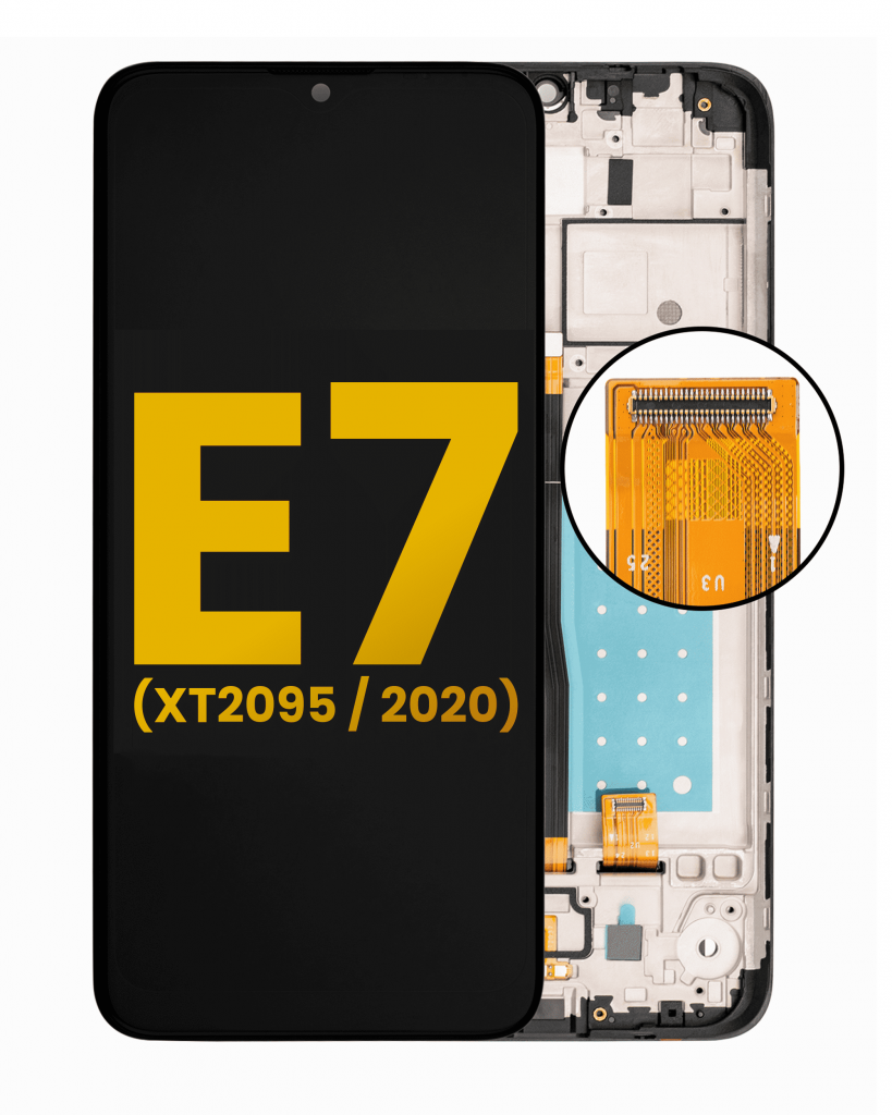 LCD Assembly With Frame For Motorola Moto E7 (XT2095 / 2020) (Refurbished) (All Colors)
