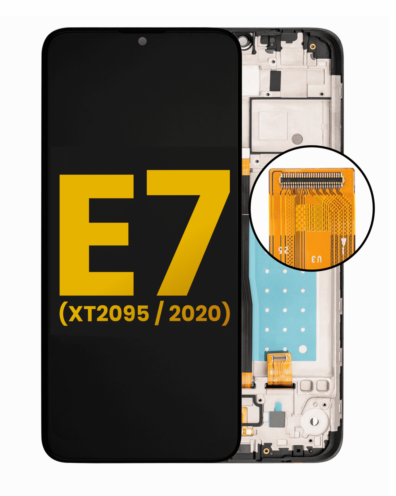 LCD Assembly With Frame For Motorola Moto E7 (XT2095 / 2020) (Refurbished) (All Colors)