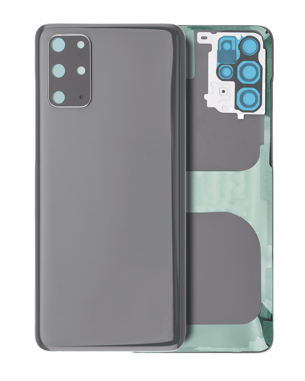 Back Cover Glass With Camera Lens For Samsung Galaxy S20 Plus 5G (No Logo) (Aftermarket Plus) (Cosmic Gray)