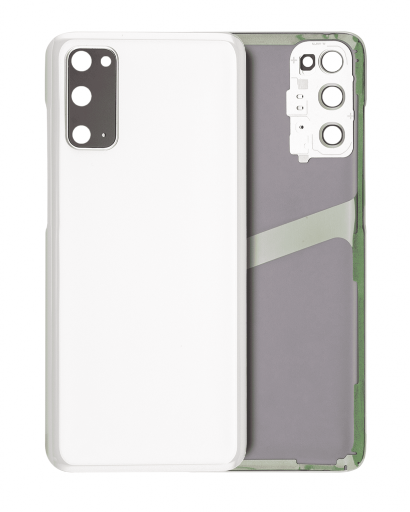 Back Cover Glass With Camera Lens For Samsung Galaxy S20 5G (No Logo) (Aftermarket Plus) (Cloud White)
