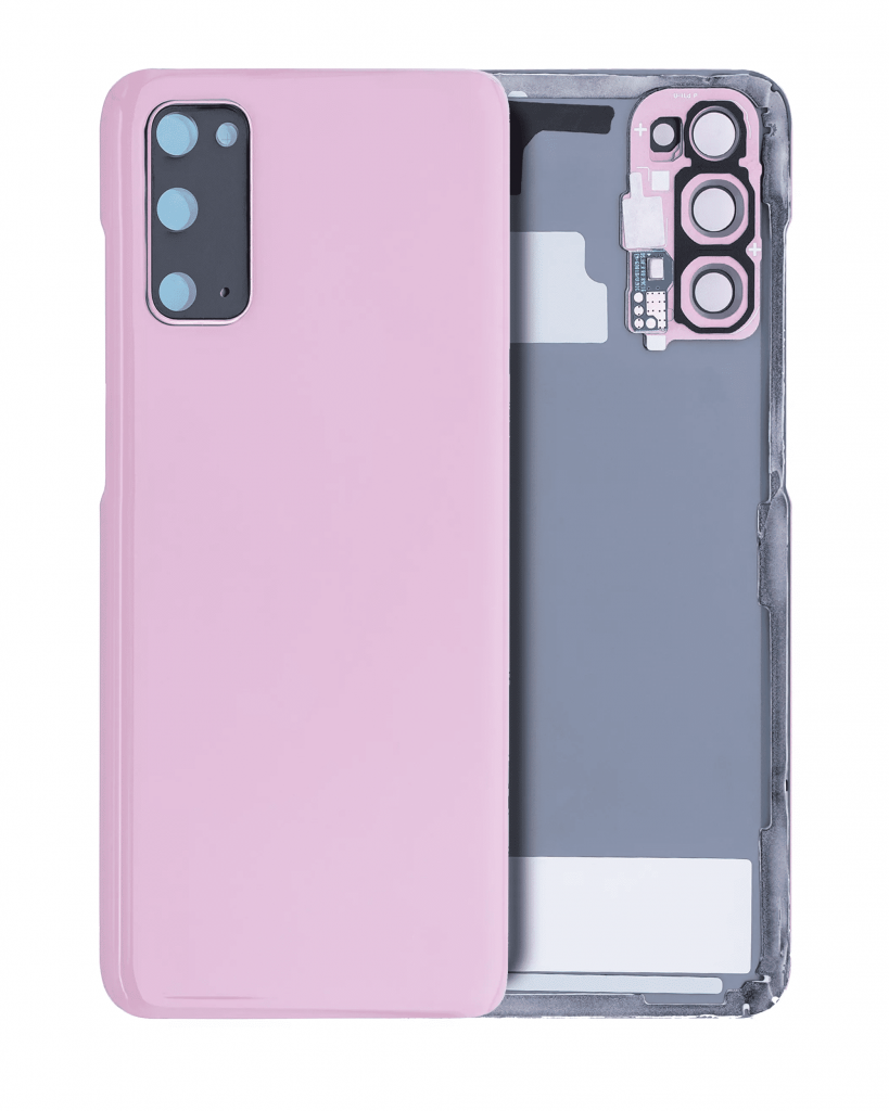 Back Cover Glass With Camera Lens For Samsung Galaxy S20 5G (No Logo) (Aftermarket Plus) (Cloud Pink)
