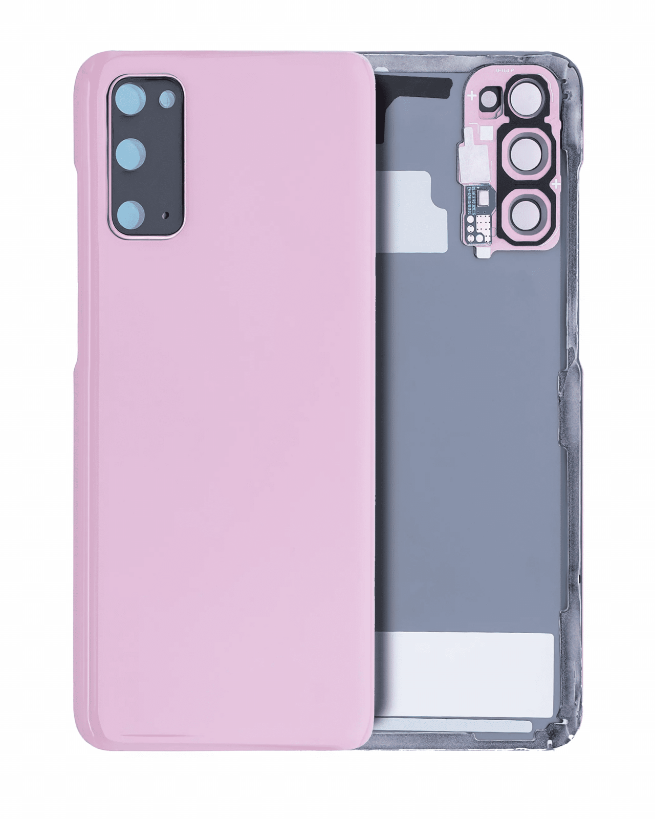 Back Cover Glass With Camera Lens For Samsung Galaxy S20 5G (No Logo) (Aftermarket Plus) (Cloud Pink)