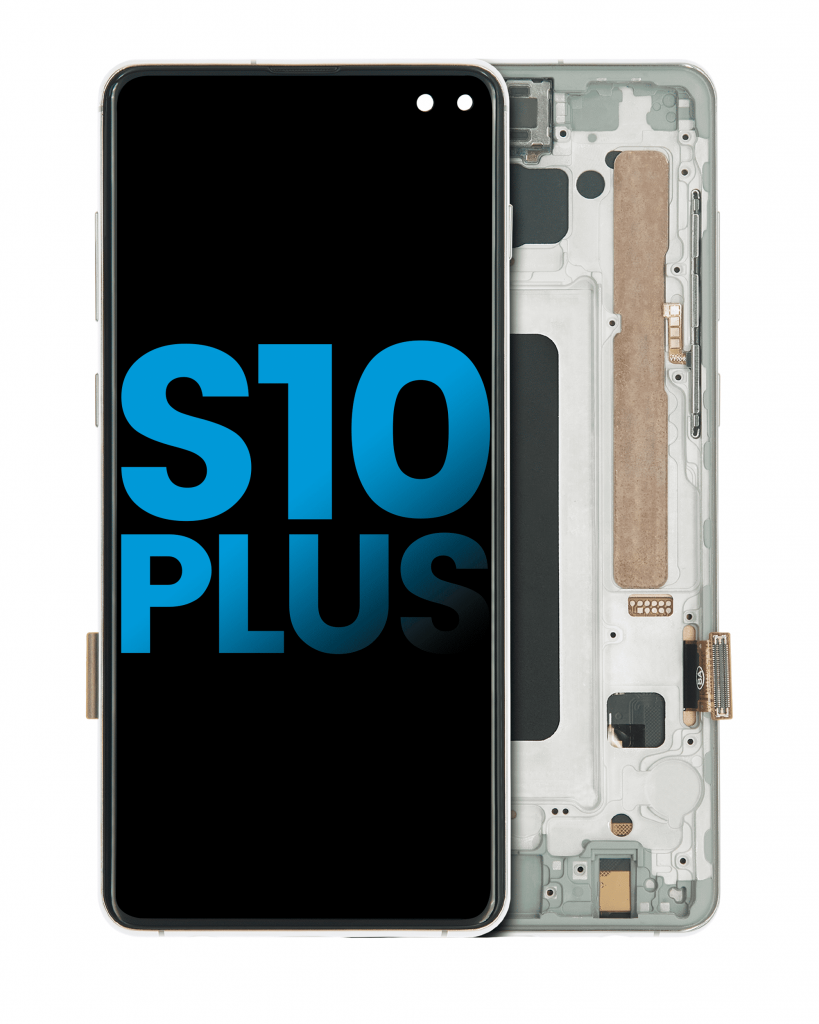 LCD Assembly With Frame (Without Fingerprint Sensor) For Samsung Galaxy S10 Plus (Aftermarket Plus: TFT) (Prism White)