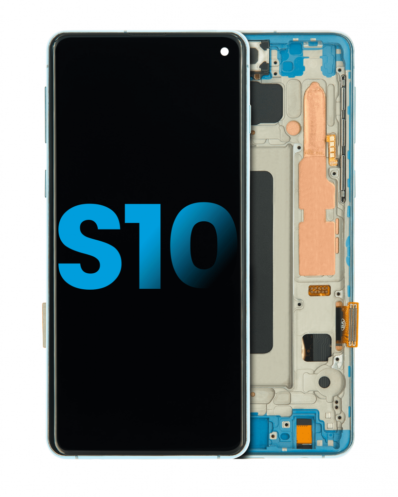 LCD Assembly With Frame (Without Fingerprint Sensor) For Samsung Galaxy S10 (Aftermarket Plus: TFT) (Prism Blue)