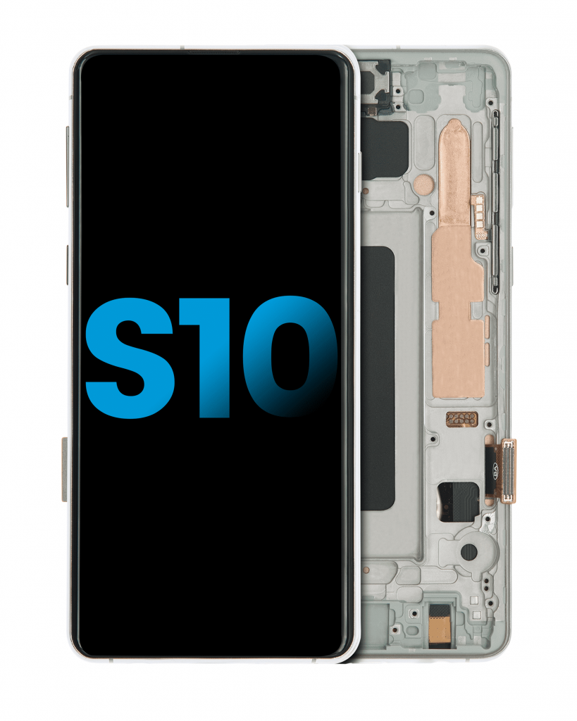 LCD Assembly With Frame (Without Fingerprint Sensor) For Samsung Galaxy S10 (Aftermarket Plus: TFT) (Prism White)